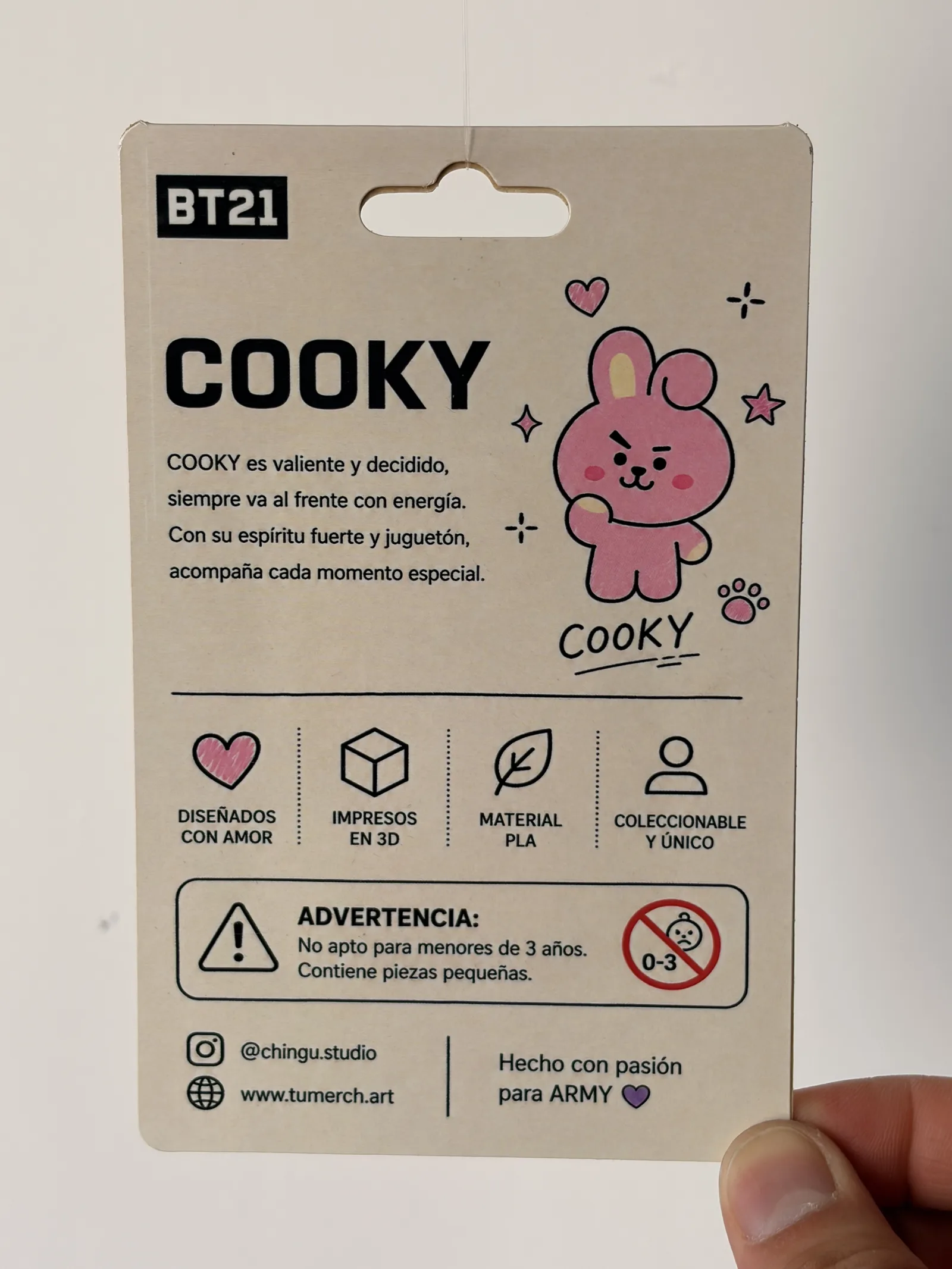 Blíster de la mini figura de Cooky, dorso
